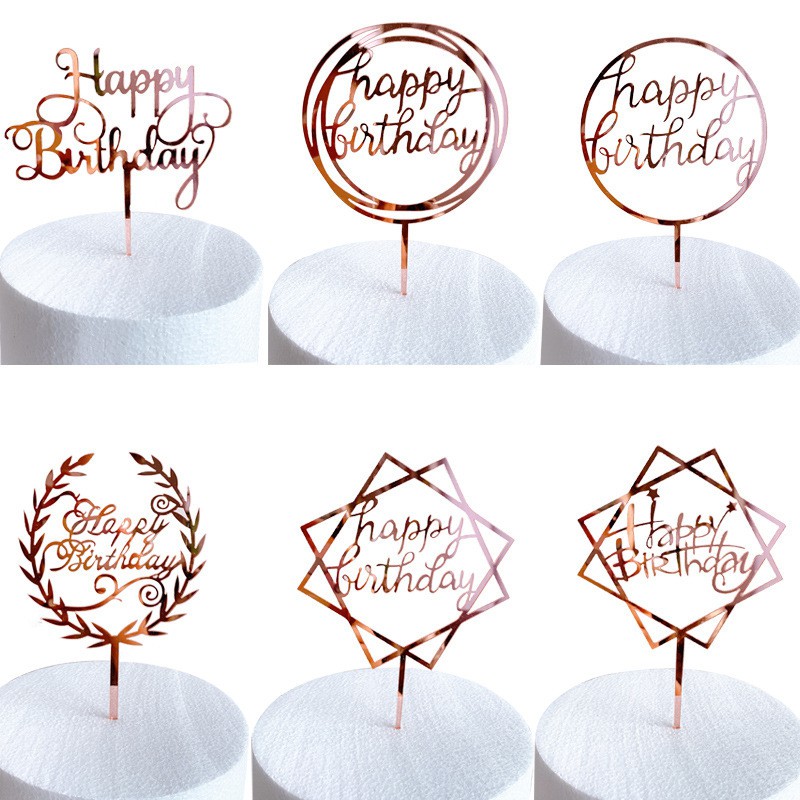 Phụ kiện gắn trang trí bánh kem hình chữ happy birthday độc đáo sáng tạo
