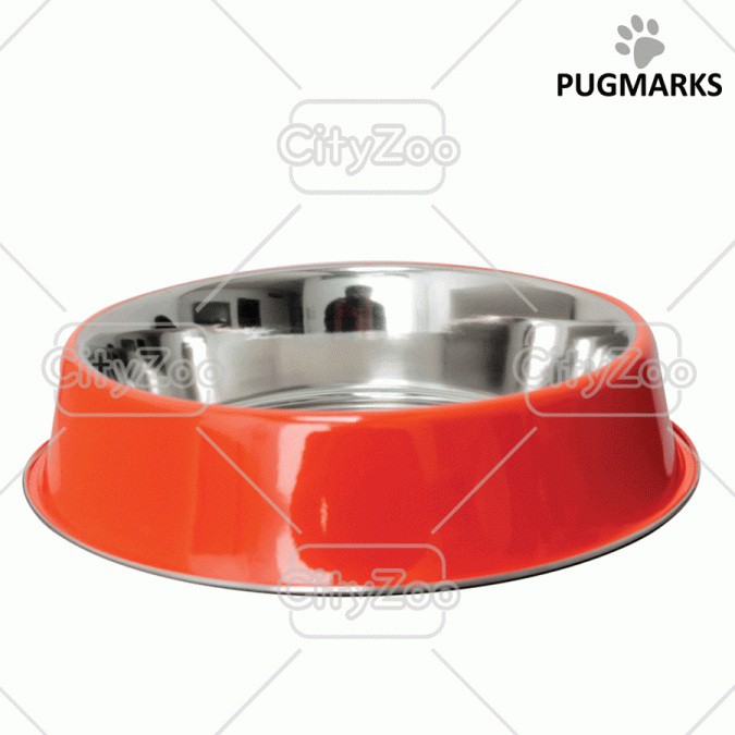 CHÉN INOX CHỐNG KIẾN MÀU CAM PUGMARKS FEEDY