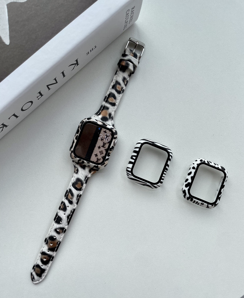 Kính Cường Lực Họa Tiết Da Báo Cho Màn Hình Đồng Hồ Thông Minh Apple Dòng Se 6 5 4 3 2 1 iWatch 38mm 42mm 40mm 44mm