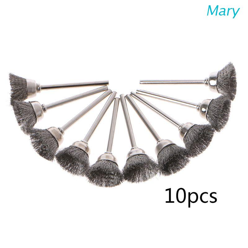 Bộ 10 Cọ Đánh Bóng Dạng Cốc Bằng Thép Không Gỉ Chất Lượng Cao