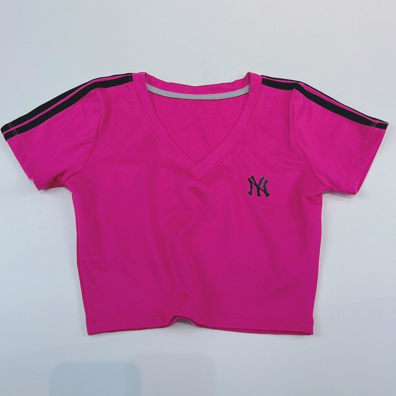 Áo Croptop Thể Thao Tập Gym Yoga Nữ - Áo Croptop Thể Thao Ny Phối 3 Sọc Siêu Xinh, Chất Thun Polly Mềm Mịn