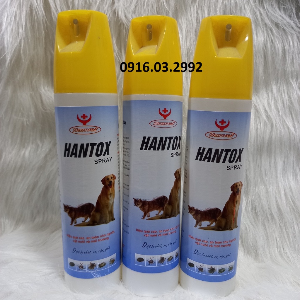 Diệt bọ chét ve rận ghẻ chó mèo Hantox Spray 300ml