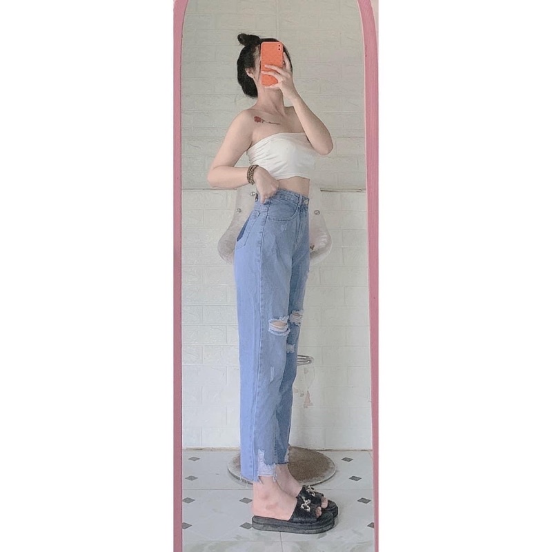 🔥Quần Baggy Jeans Lưng Cao Rách Cá Tính Hot | BigBuy360 - bigbuy360.vn