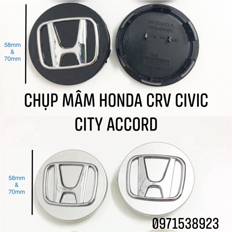 NẮP CHỤP MÂM LAZANG XE HONDA CIVIC CRV ACCORD CITY 2 màu đen và bạc
