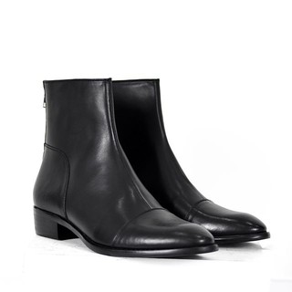 [HOT TREND 2021] Giày chelsea boots nam da bò đế gỗ nguyên khối 4.5cm khóa sau tiện lợi. Boots nam da bò cao cấp đế gỗ.