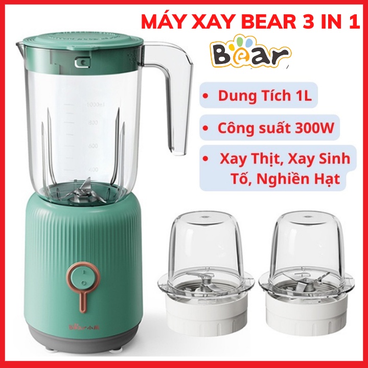 Máy xay sinh tố Bear LLJ-C10P1 (BL-B10V2),đa năng,tiện lợi,3 trong 1,nghiền hạt,thực phẩm đa năng,xay thịt
