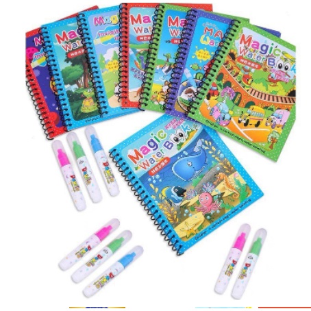 Tranh Tô Màu Nước Ma Thuật Tự Xóa, Tập Tô Thần Kỳ, Magic Water Book Cho Bé Nhiều Chủ Đề Momokids
