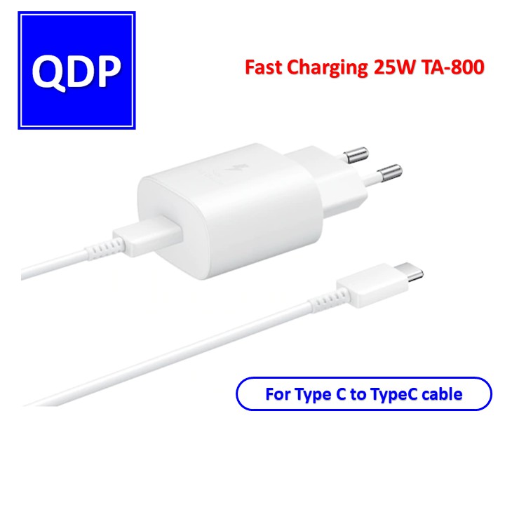 Bộ sạc Samsung Super FastCharging 25W TA800 TypeC 2 đầu chính hãng