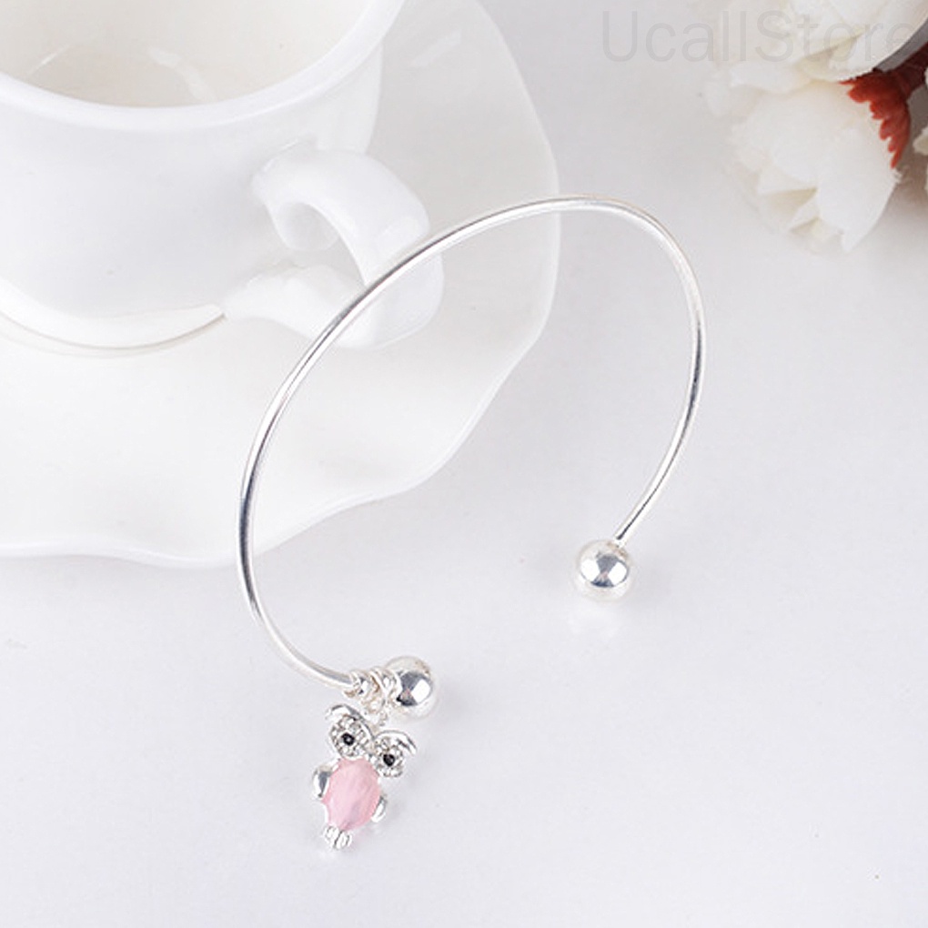 Dễ Thương Vòng Tay Hợp Kim Đính Đá Opal Nhân Tạo Màu Bạc Cho Nữ Mã 1