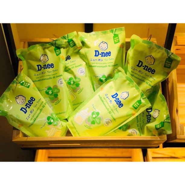 NƯỚC RỬA BÌNH SỮA DNEE Trà Xanh Organic Túi 600ml / chai 620ml A Lá Kids