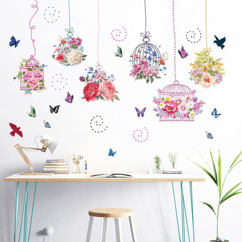 PATRICIA Sticker Dán Tường Chống Thấm Nước Họa Tiết Hình Bông Hoa Dùng Trang Trí Phòng Cho Trẻ Nhỏ