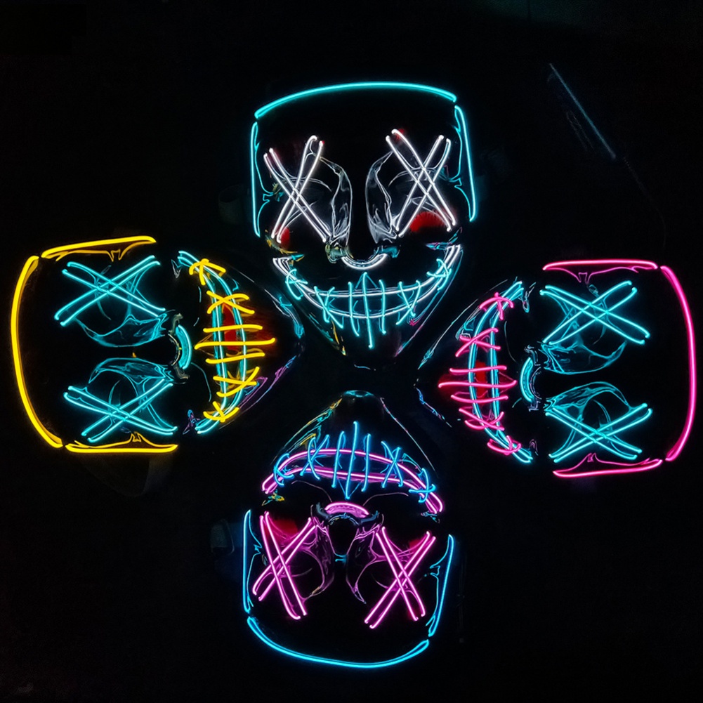 Mặt Nạ Hóa Trang Halloween Hình Kinh Dị Có Đèn LED Phát Sáng Độc Đáo