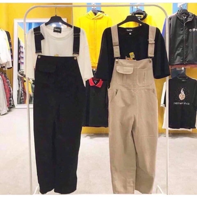 Yếm kaki 2 màu be/ đen
