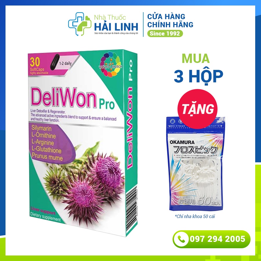 Viên uống giải độc gan DeliWon ⚡ Hàng Đức nhập khẩu ⚡ Giúp bổ gan, giảm mẩn ngứa, mụn trứng cá