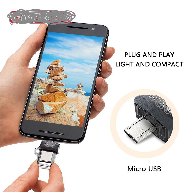 USB 3.0 OTG 2 trong 1 Mini Ổ đĩa flash USB 16GB 32GB 32GB 64GB 128GB 256GB tốc độ cao cho PC / Android