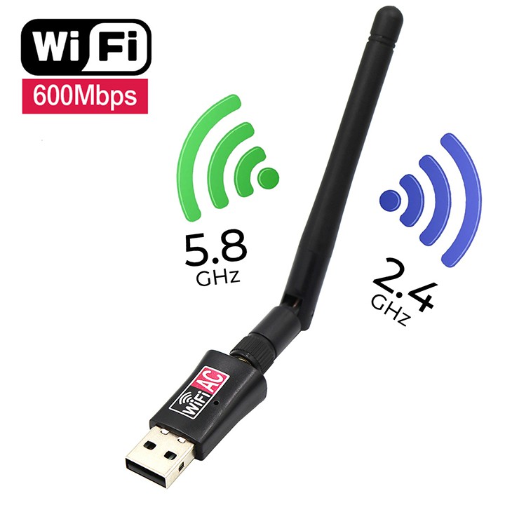 Bộ Ăng ten USB thu phát sóng Wifi băng tần kép RTL8812CU 5Ghz 3.0 600Mbps cho laptop PC youngcityshop 30.000