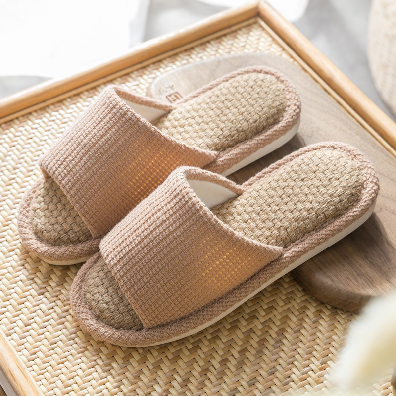 Dép Đi Trong Nhà Vải Lanh Mềm Mại Chống Trượt Thoải Mái Cho Nam Và Nữ