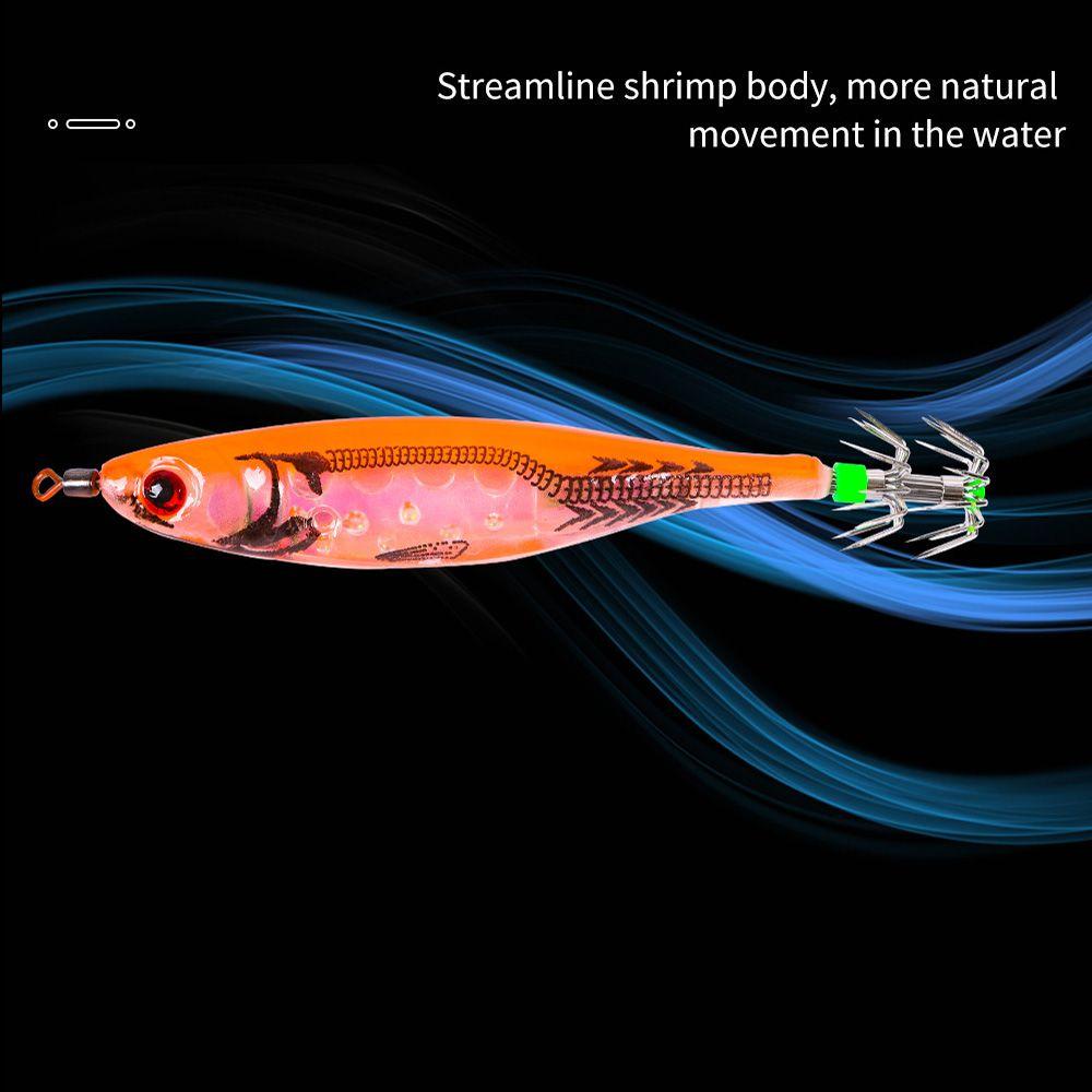 SHOUKEY Mồi Câu Cá Giả Hình Tôm Bằng Gỗ Phát Sáng Sống Động Mới