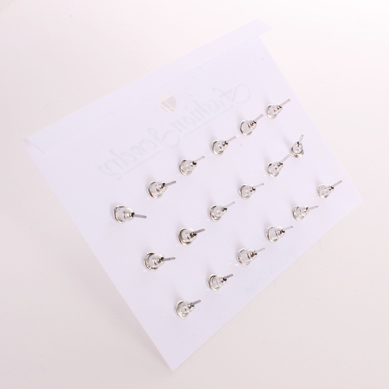 Set 9 hoa tai hợp kim đơn giản dễ thương cho nữ