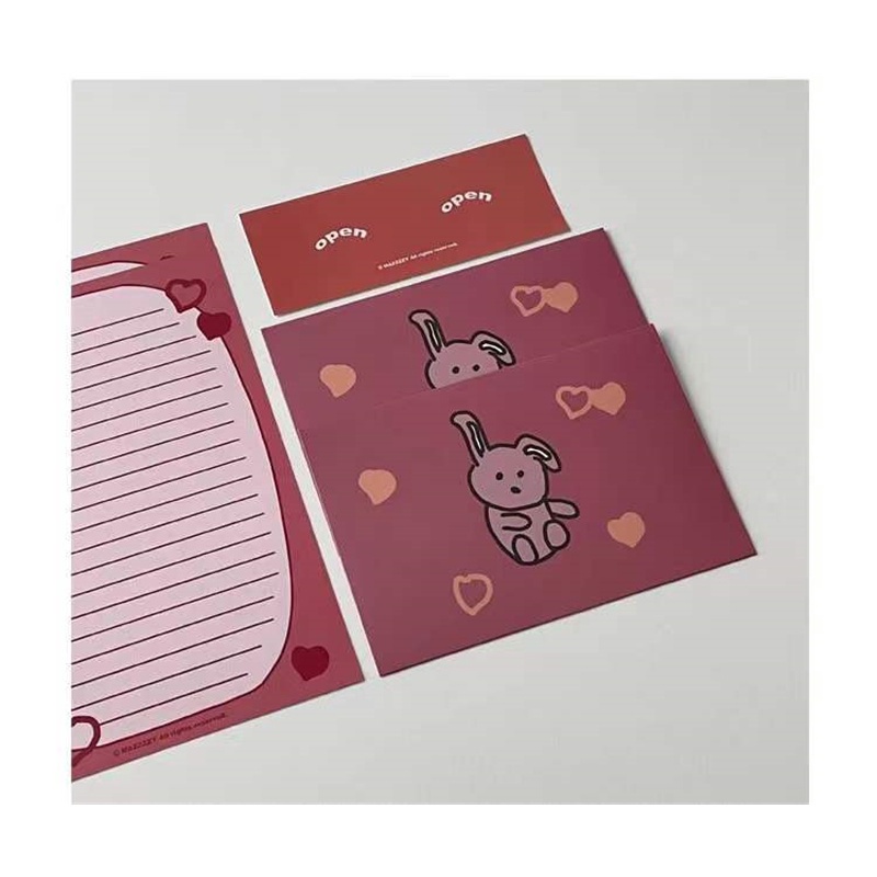 Bộ sản phẩm làm thiệp với miếng dán trang trí cho bìa thư họa tiết dễ thương bắt mắt