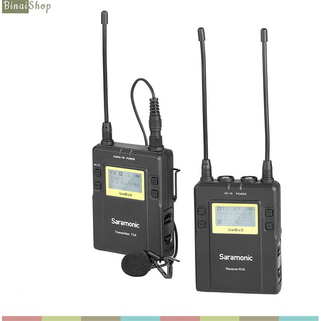 [Mã ELHACE giảm 4% đơn 300K] Micro không dây UHF cho máy ảnh máy quay Saramonic UwMic9 KIT1