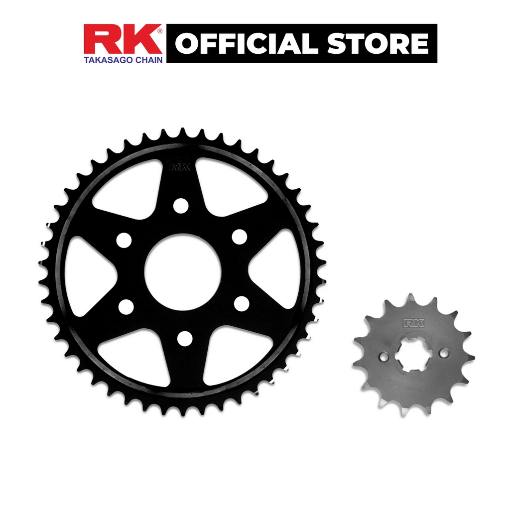 Nhông Dĩa RK Takasago chain cho xe máy CB150R Neo Sport, chất liệu: Thép mạ màu đen, độ dày Nhông Dĩa: 428
