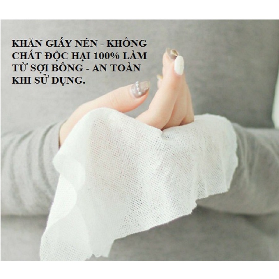 [HCM] Túi 100 viên khăn giấy nén dạng viên kẹo đa năng, tiện lợi cho du lịch