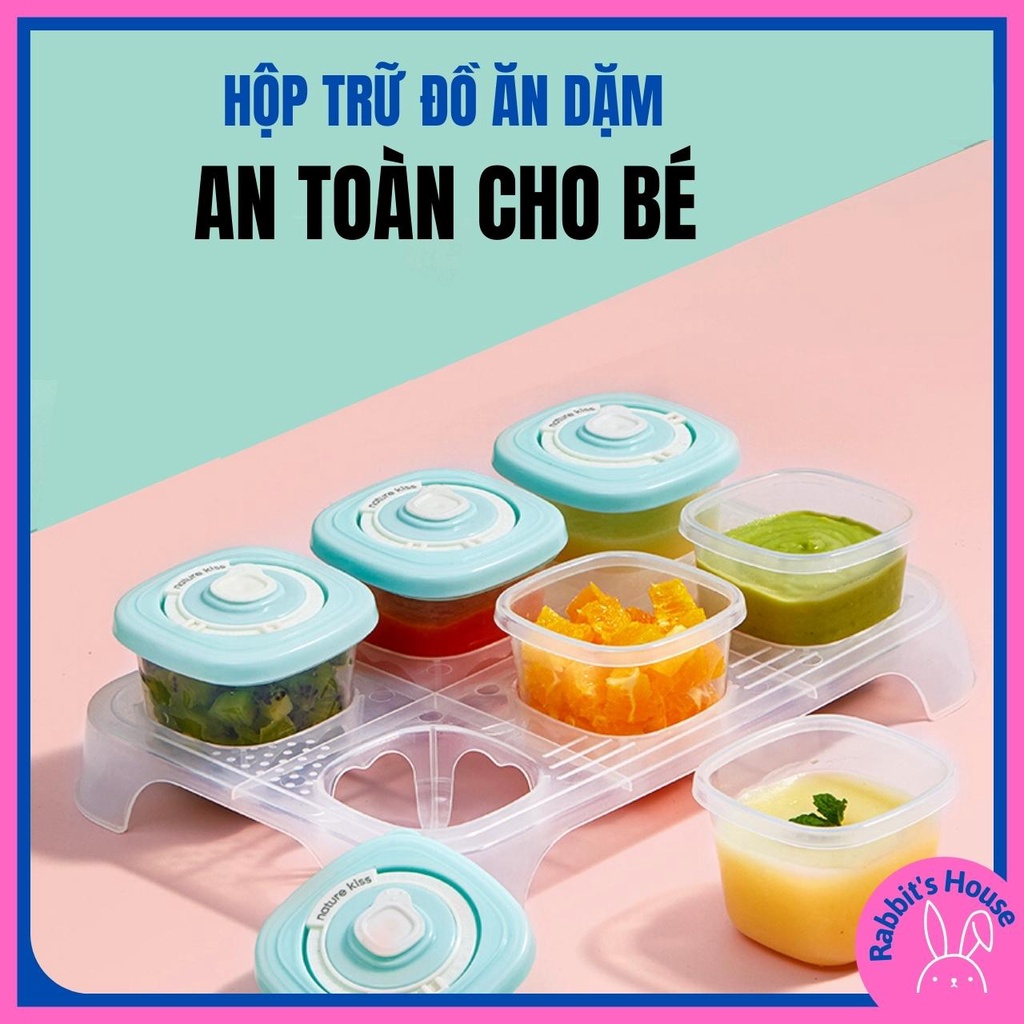 Set 4 hộp trữ đông, hộp trữ đồ ăn dặm cho bé 120ml Misuta