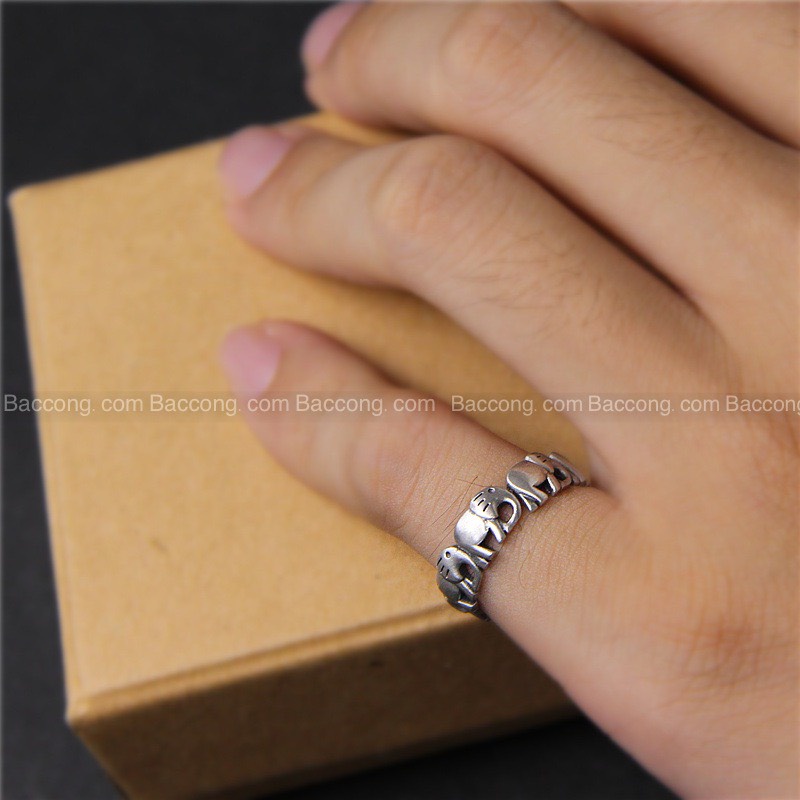 Nhẫn đàn voi con nối đuôi nhau