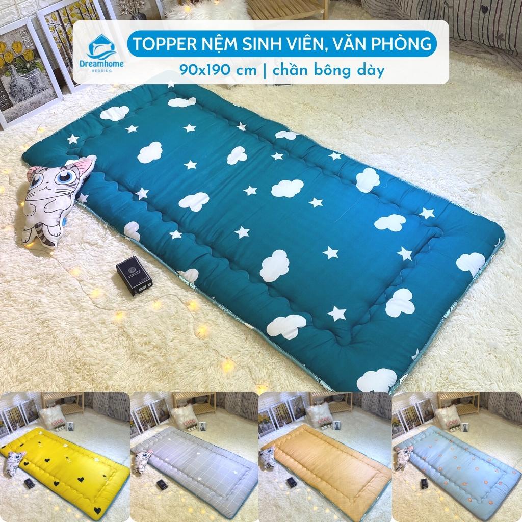Topper nệm mỏng trải giường trải sàn, nệm giường đơn giường tầng kí túc xá 90x190 Dreamhome