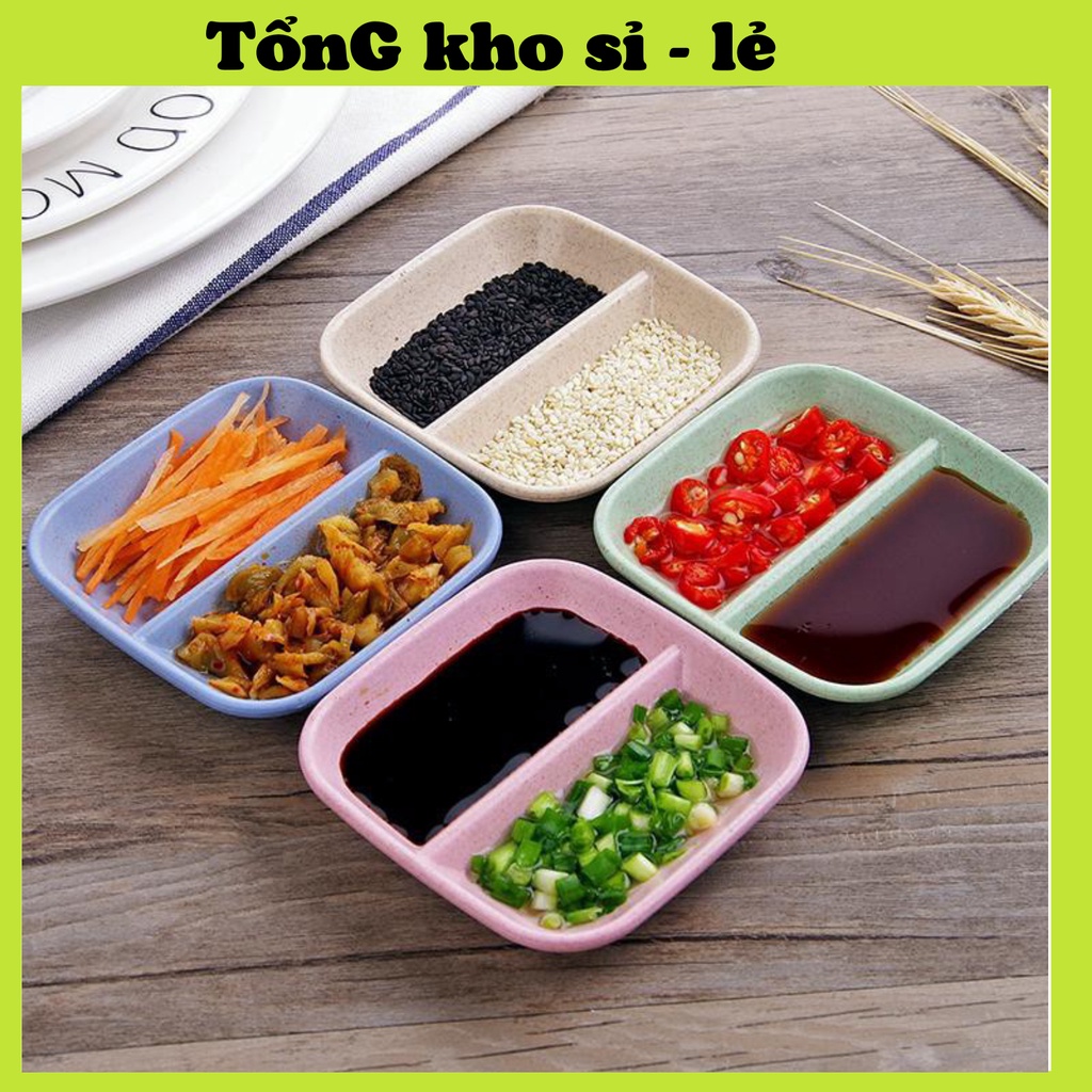 ĐĨA ĐỰNG GIA VỊ 2 NGĂN BẰNG LUÝA MẠCH 1580 tổng kho sỉ vp88