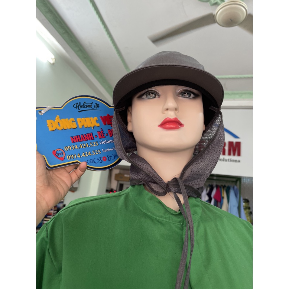 Nón Phòng Sạch Có Lưới Dài _ Hình Chụp Thật