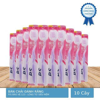 Vĩ 10 cây bàn chải đánh răng p/s bảo vệ 123 siêu mềm mại
