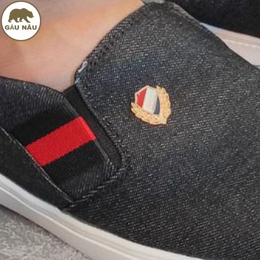 Giày lười nam thân vải siêu tốt đế chống trượt thơi trang GN361 Gấu nâu