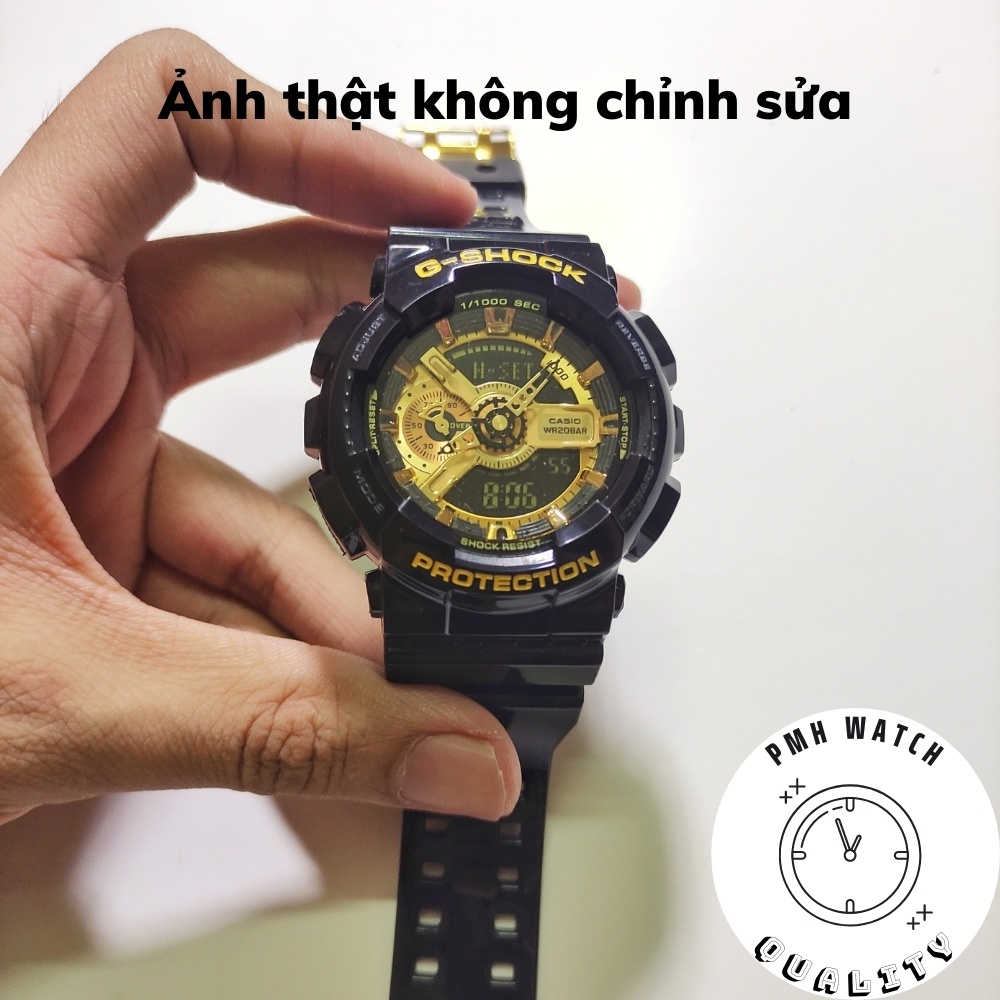 Đồng hồ đeo tay nam, Đồng hồ unisex thể thao GA110 màu đen vàng 55mm × 51,2mm × 17,4mm | BigBuy360 - bigbuy360.vn
