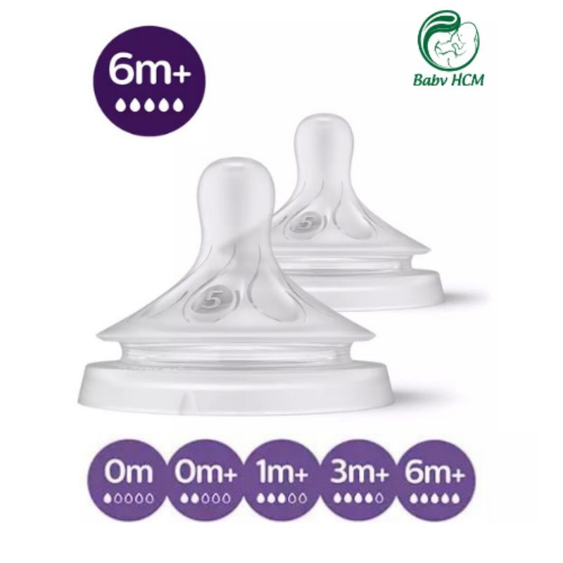 Núm ti bình sữa Philips AVENT mẫu mới ,đủ size