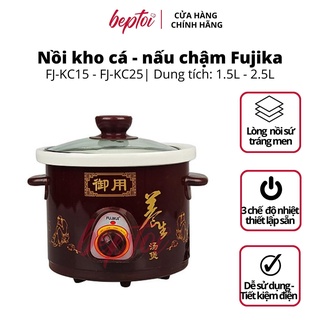 Nồi kho cá điện FUJIKA, nồi nấu cháo chậm đa năng dung tích 1.5L - 2.5L