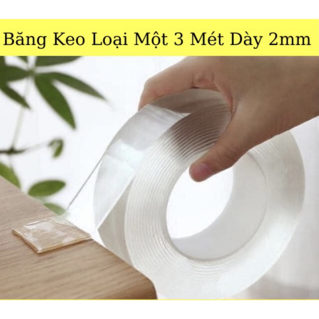 Cuộn Băng Keo 3M, Keo 3M 2 Mặt Siêu Dính Dài 2m