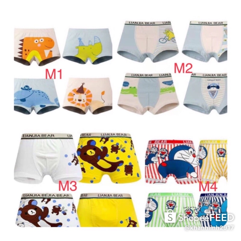 (SALE_SOCK) Quần lót , quần Chíp Đùi Bé Trai (hàng quảng châu l1, từ 15-30kg)