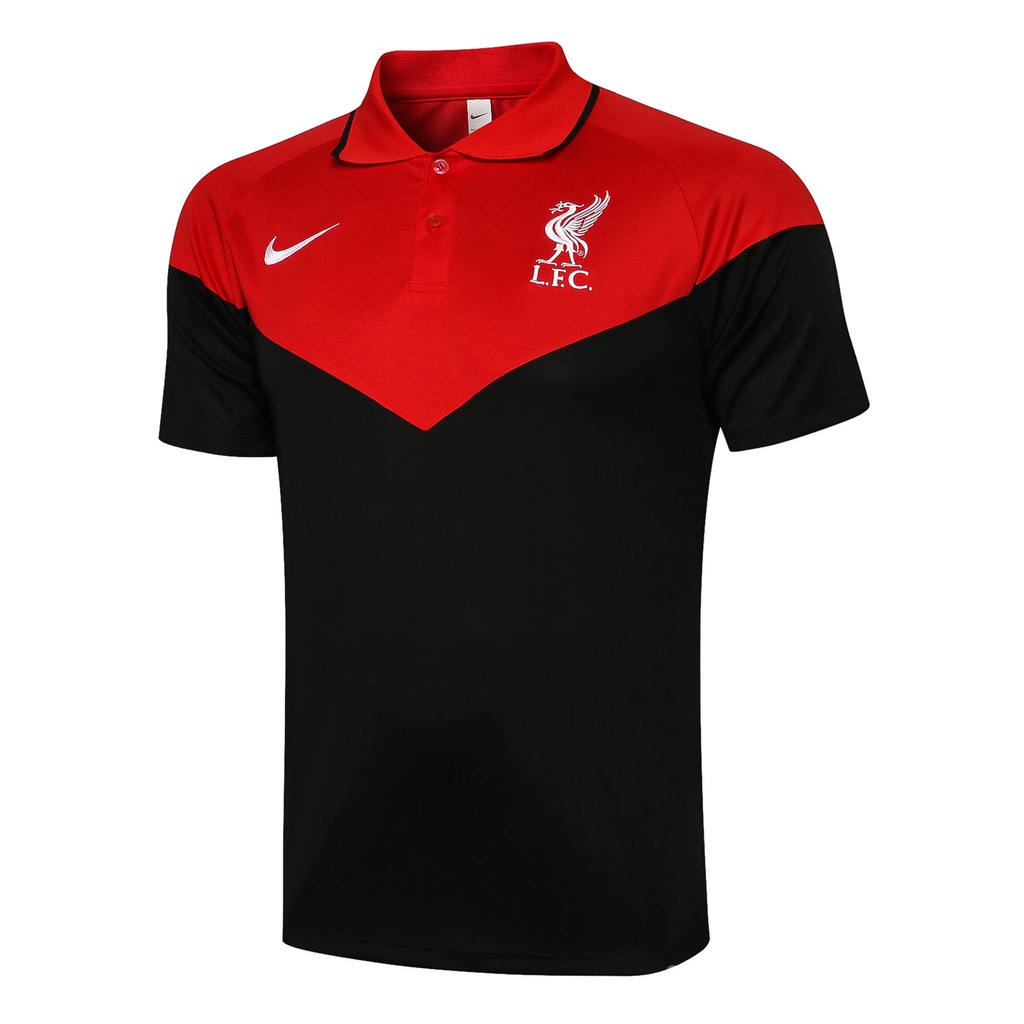 Áo Thun POLO Màu Đen Đỏ Số 21-22 Của Liverpool