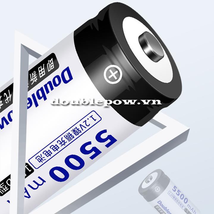 Pin đại sạc Doublepow cỡ D 5500mAh 1.2V dung lượng thật chính hãng