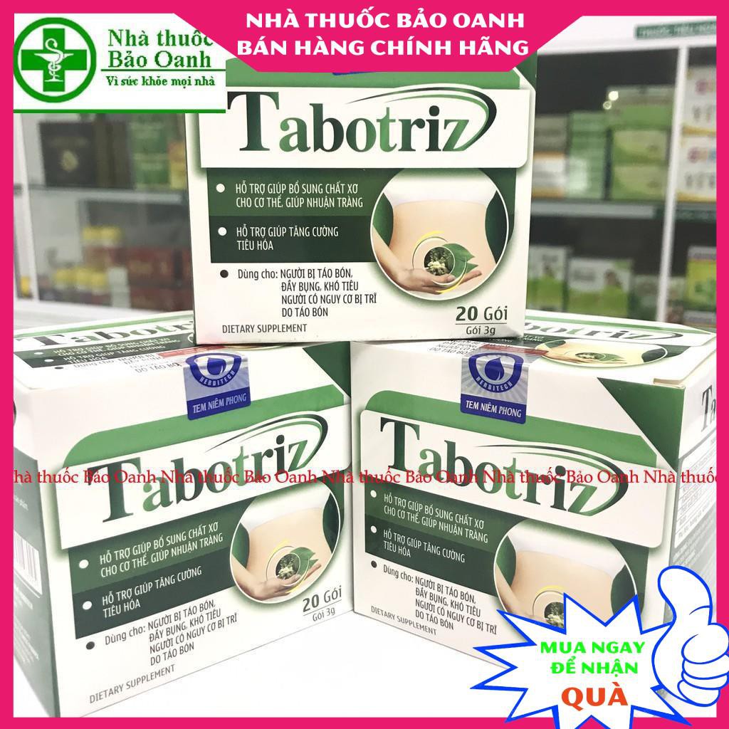 Chất xơ Tabotriz dùng được an toàn cho bà bầu, trẻ em trên 6 tháng- cho người bị trĩ, táo bón- hộp 20 gói