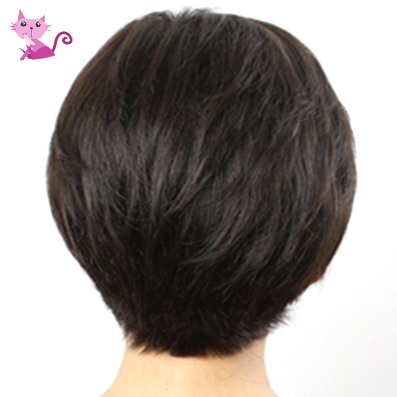 Bộ tóc giả ngắn phồng thanh lịch thời trang dành cho phụ nữ trung niên