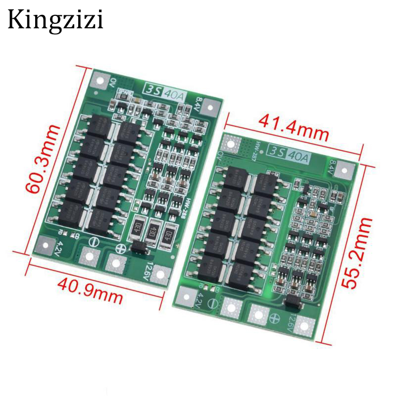 Bảng mạch bảo vệ pin Lithium 3S/4S 40A 60A 18650 BMS 11.1V 12.6V/14.8V16.8V tăng cường/cân bằng