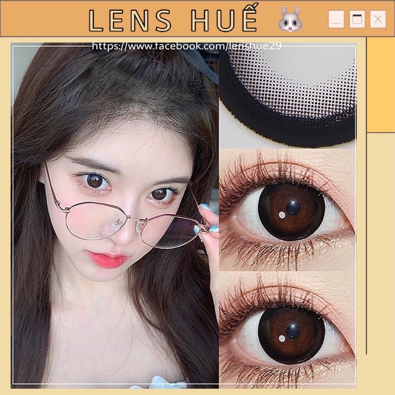 (HÀNG CÓ CẬN) Lens Black tự nhiên mang đi học đi chơi - đen tự nhiên dễ thương ( Lens Huế ) Made In Korea