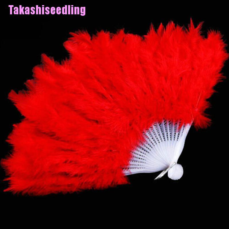 Quạt lông vũ xếp nếp với 9 màu tùy chọn