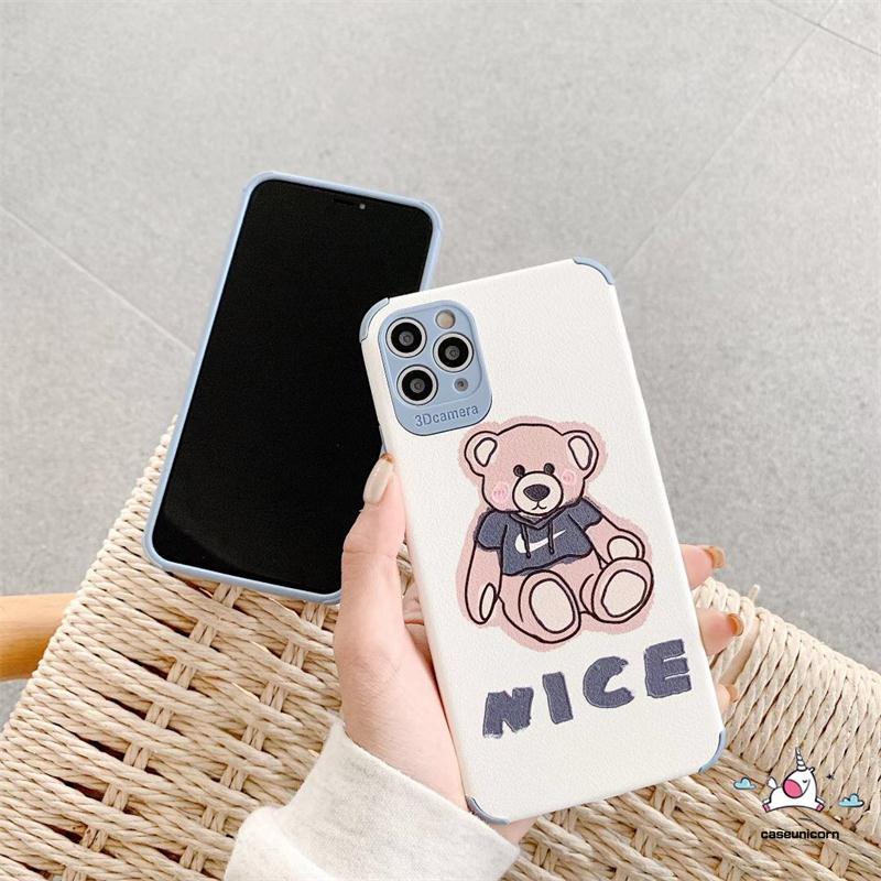 Ốp điện thoại da mềm hình gấu chống sốc cho IPHONE 11 12 PRO MAX 6 6S 7 8 PLUS X XR XS MAX SE