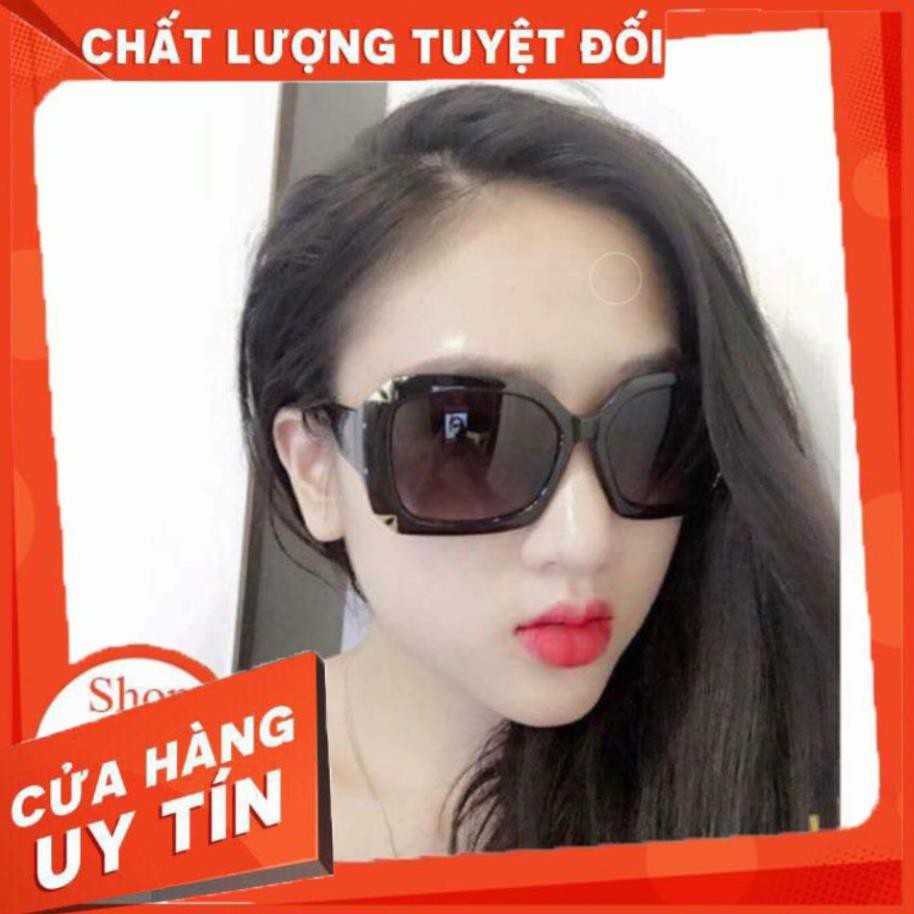 (Hàng Siêu Cấp) Kính hàng hiệu thời trang nữ màu nâu trà gọng kim tuyến cực chất