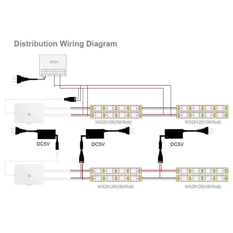 Bộ Điều Khiển Bằng Giọng Nói Ws2812B Wifi 2 Đầu Spi Alexa Google Cho Arduino Android App Dc5-24V