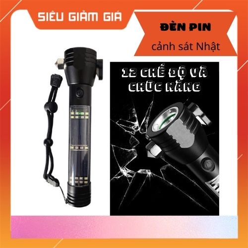 Đèn pin cầm tay cảnh sát Nhật, chính hãng POLICE made in Japan, 12 chức năng tiện lợi đi rừng đi phượt